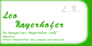 leo mayerhofer business card